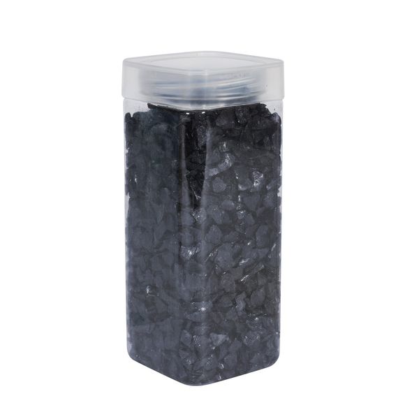 Glass Pebbles  5-8mm - Black- Square Jar -750gr