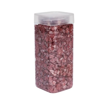 Pearlised Glass Pebbles 5-8mm - Red - Square Jar - 750gr