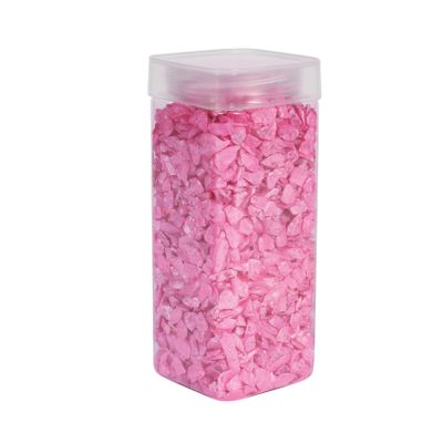 Pearlised Glass Pebbles 5-8mm - Fuchsia - Square Jar - 750gr