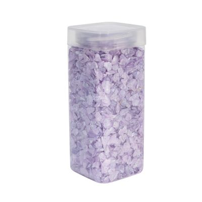 Pearlised Glass Pebbles 5-8mm - Purple - Square Jar -750gr