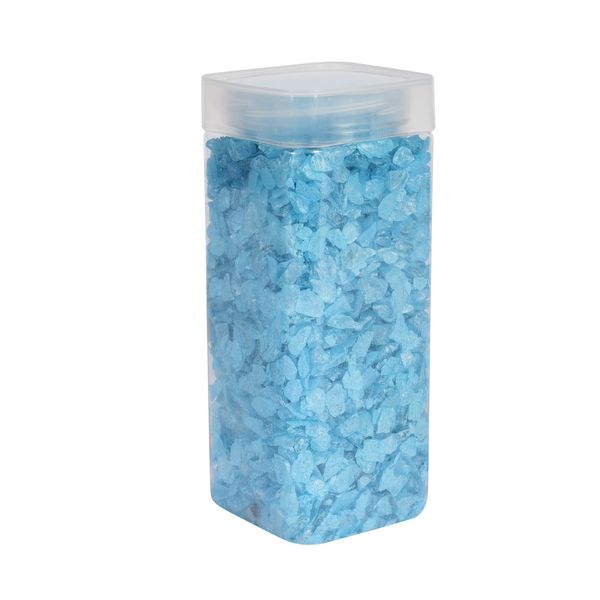 Pearlised Glass Pebbles  5-8mm - Lt Blue - Square Jar -750gr