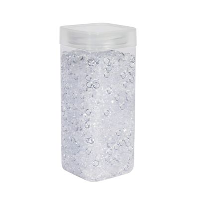 Plastic Beads 7mm - Clear - Square Jar - 330gr