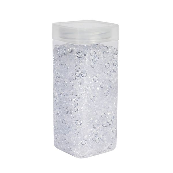 Plastic Beads 7mm - Clear - Square Jar - 330gr