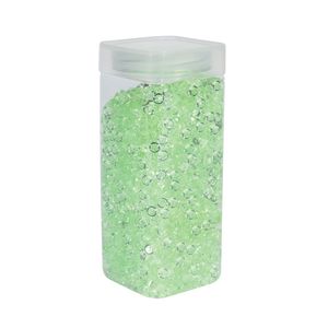 Plastic Beads 7mm- Lt Green - Square Jar -330gr