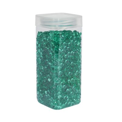 Plastic Beads 7mm-Dk Green - Square Jar -330gr