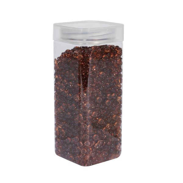 Plastic Beads 7mm - Dk Amber - Square Jar - 330gr