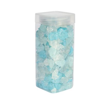 Pearlised Glass Stones 10-20mm - White /Green / Blue - Square Jar - 750gr