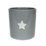 Grey Cylindrical Ceramic w/Embossed Star 10.5cm