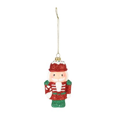 Soldier with Candy Cane Hanging Decoration -H12cm