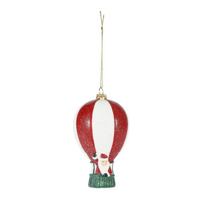 Santa Hot Air Balloon Hanging Decoration - H12cm