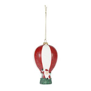 Santa Hot Air Balloon Hanging Decoration - H12cm
