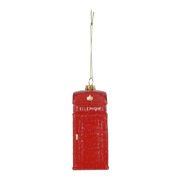 Telephone Box Hanging Decoration - H10.5cm