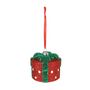 Round Giftbox Hanging Decoration - H7.5cm