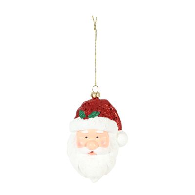 Santa Head Hanging Decoration - H11cm