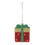 Gift Hanging Decoration - Red/Gold - H7.5cm