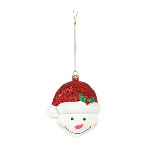 Snowman Face with Hat Hanging Decoration - H10.5cm