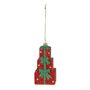 Stacked Gifts Hanging Decoration - Red - H10.5cm