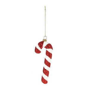 Candy Cane Hanging Decoration - Red - H14.5cm