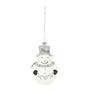 Snowman Hanging Decoration - White/Silver - H14cm