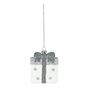 Gift Hanging Decoration - White/Silver - H7.5cm