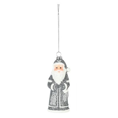 Santa Hanging Decoration - Silver - H12.5cm