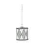 Drum Hanging Decoration - Silver - H6cm