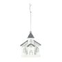 Church Hanging Decoration - White/Silver - H10cm