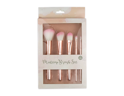 Pink Chrome Makeup Brush Set (5pcs)
