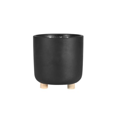 Moda Black Footed Planter-H13cm x Dia 12cm