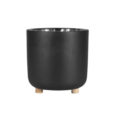 Moda Black Footed Planter- H14cm x Dia 13cm