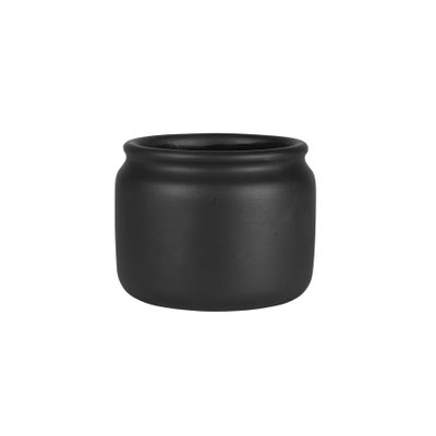Moda Black Honey Pot Planter - H11cm x Dia 14cm