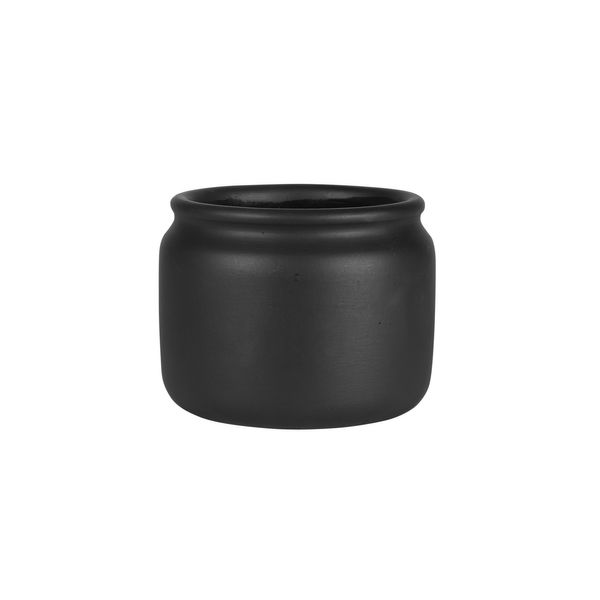 Moda Black Honey Pot Planter - H11cm x Dia 14cm