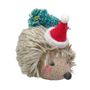 Felt Hedgehog with Xmas Hat and Tree Hanging Decoration  - H5.5cm