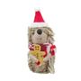 Felt Hedgehog with Xmas Hat and Gingerbread Man Hanging Decoration - H10cm