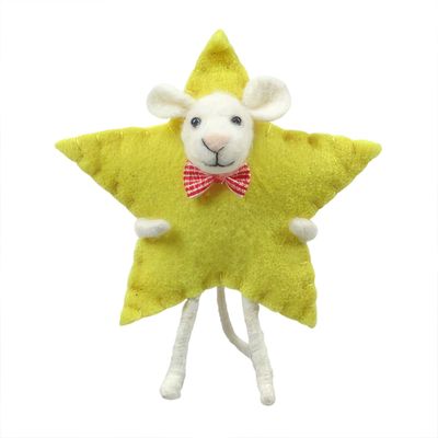 Felt Mouse in Star Costume Hanging  Decoration- H14cm