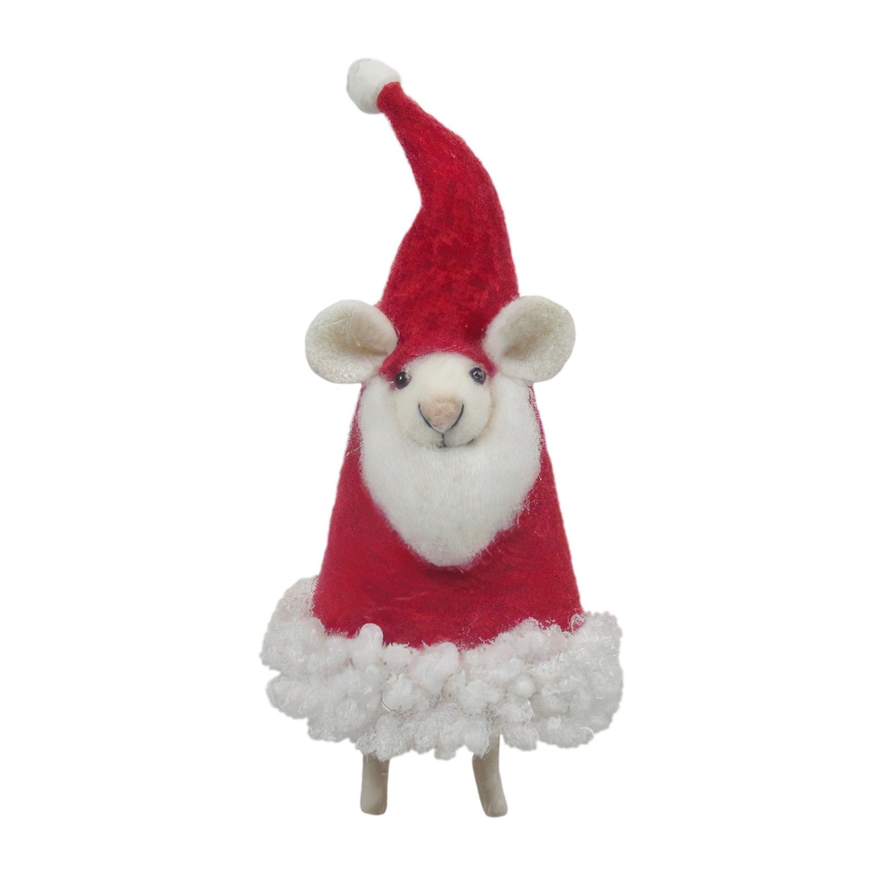Felt Mouse in Xmas Hat Costume  Hanging Decoration- H16cm