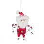 Felt Santa with Imitation Fairy Lights  Hanging Decoration- H13cm