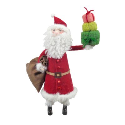 Felt Santa With Gift Stack & Sack - H 29cm