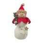 Felt Snowman in Santa Costume with Hanging Star - H31cm