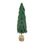 Felt Xmas Tree Ornament with Wooden Base - H 42.5cm