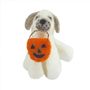Felt Dog Holding Pumpkin  Hanging Decoration - H10cm