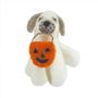 Felt Dog Holding Pumpkin  Hanging Decoration - H10cm