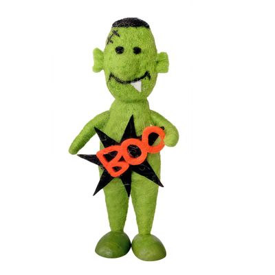 Felt  Green Monster "Boo" Hanging Decoration - H13.5cm