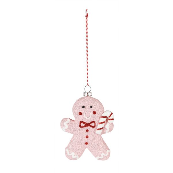 Gingerbread Hanging Decoration - Pink - H11cm