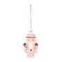 Soldier with Candycane Hanging Decoration - Pink - H12cm