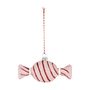 Round Candy Hanging Decoration with White Swirl - Pink - H15.5cm