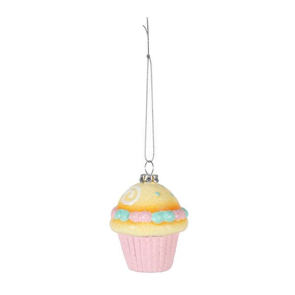 Cupcake Hanging Decoration - Pastel - H7cm