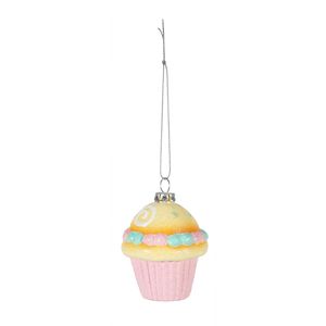 Cupcake Hanging Decoration - Pastel - H7cm