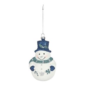 Snowman Hanging Decoration - Blue - H14cm