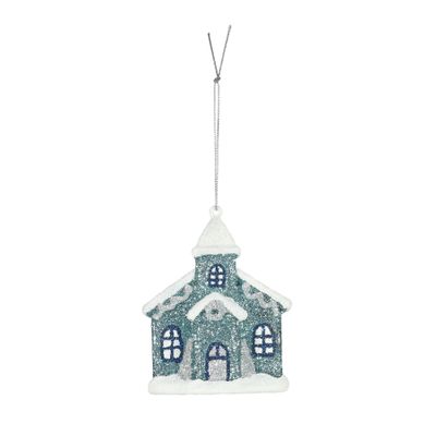 Church Hanging Decoration - Blue - H10cm